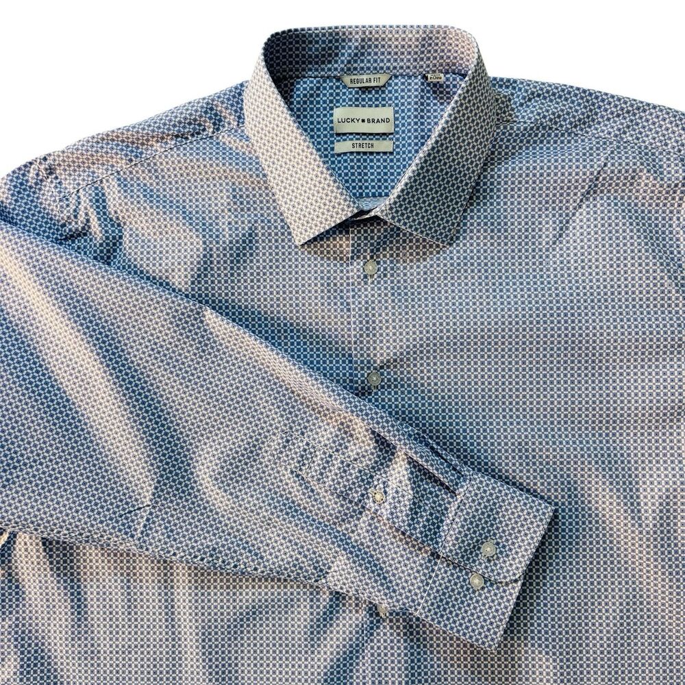 Lucky Brand Regular Fit Stretch Button Down Long Sleeve Shirt Men's XL Lavender